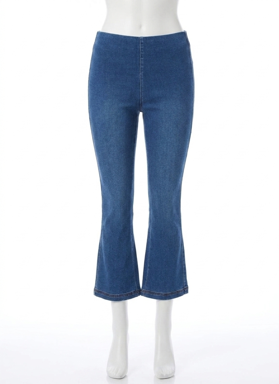 NEW LYSSE jade stretch tencel denim flare jeans in mid wash